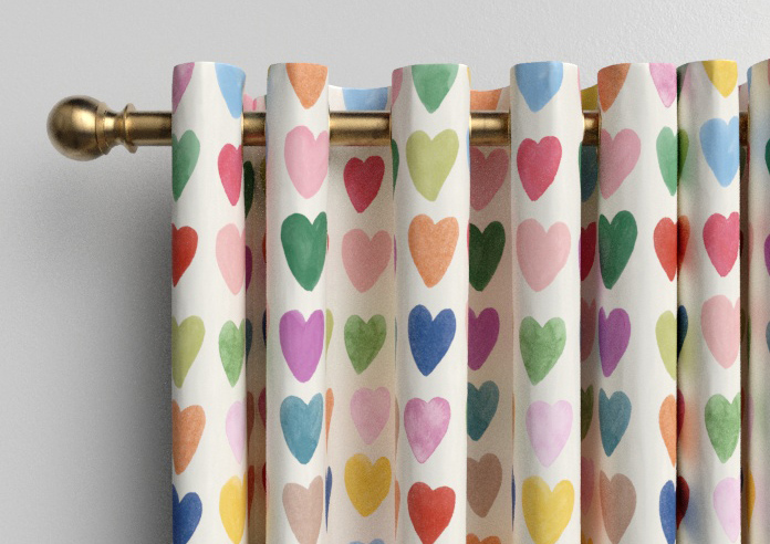 Wee Blue Bell Love Hearts, Multi - Made to Measure Curtains - Image 12